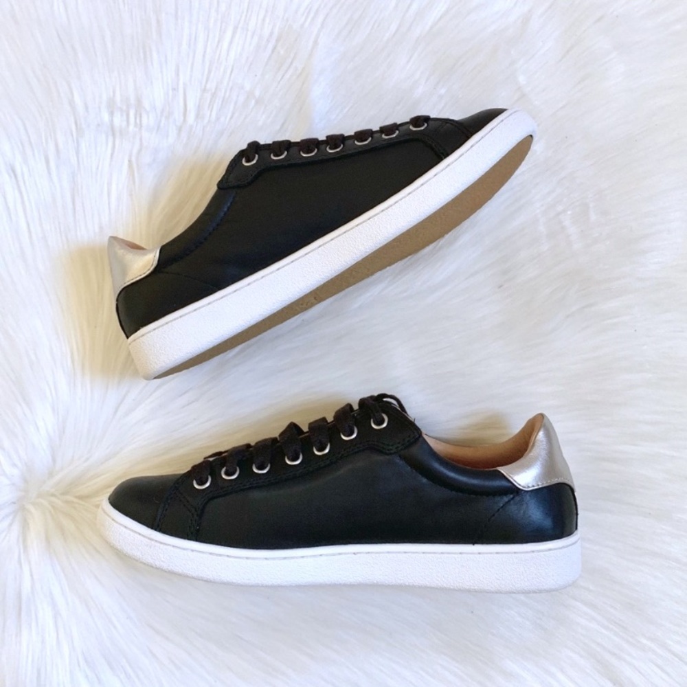 UGG Women’s Milo Black Leather Sneakers - Picture 4 of 7